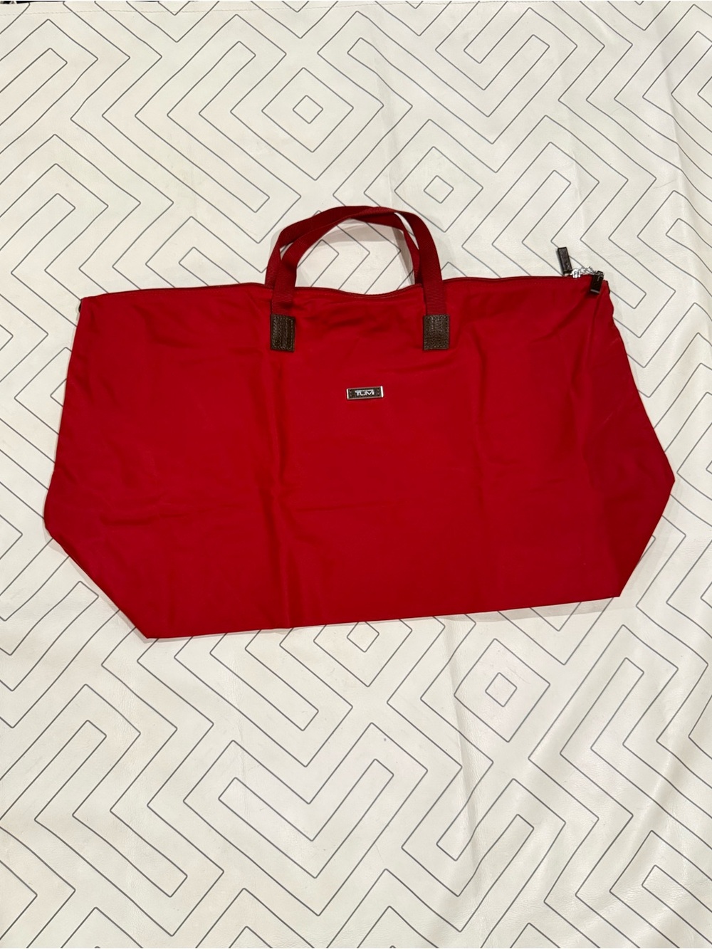 Tumi Red Packable Tote Bag and Pouch